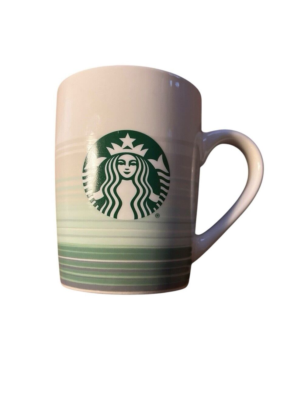 Starbucks Cup Green Pastel Shaded Stripes Mermaid Coffee Mug 10oz 2021 NWOT